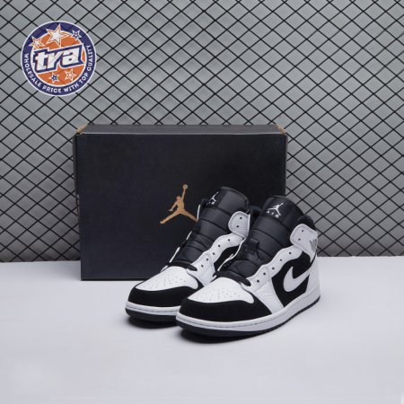 Air Jordan 1 Mid White Black Unisex