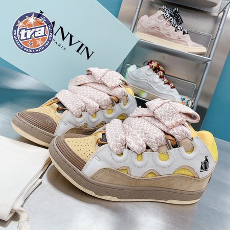 LANVIN Curb sneakers in Leather beige DRAG-H200509 35-45