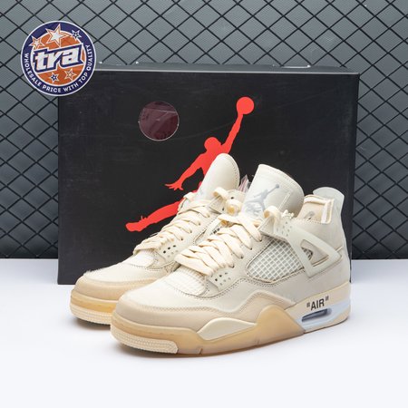 Air Jordan 4 RERO x Off-White AJ4 OW Sail Unisex