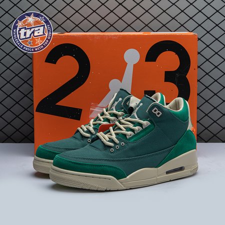 Air Jordan 3 Retro Bicoastal Black Malachite Fossil FZ7974-300 Unisex