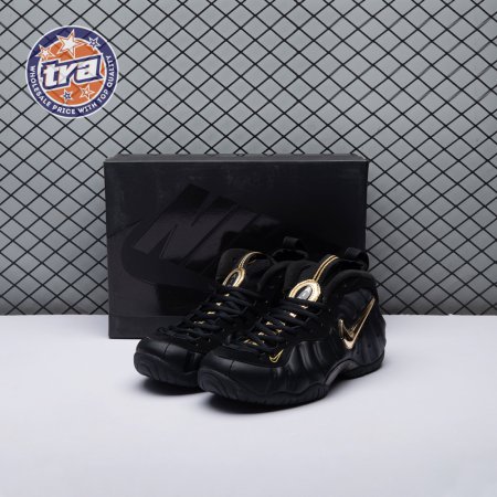 Nike Air Foamposite Pro Black Metallic Gold 624041-009 Unisex