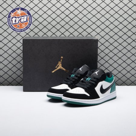 Jordan 1 Low White Black Mystic Green 553558-113 Unisex
