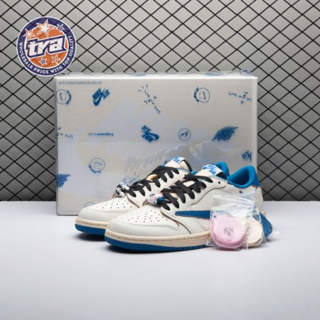 Jordan 1 Retro Low OG SP Fragment x Travis Scott Sail Military Blue DM7866-104 Unisex