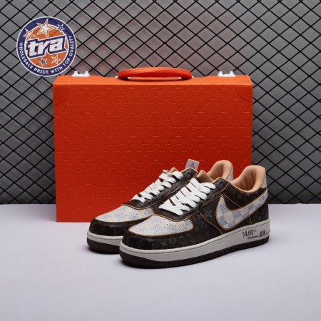 Nike Air Force 1 Low Monogram Brown Damier Azur Unisex (Special Box)