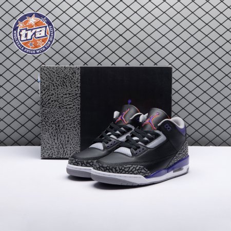 Jordan 3 Retro Black Court Purple CT8532-050 Men's