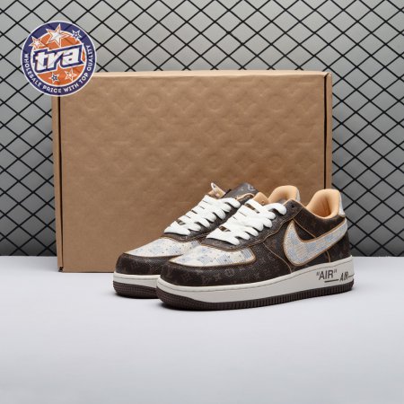 Nike Air Force 1 Low Monogram Brown Damier Azur Unisex