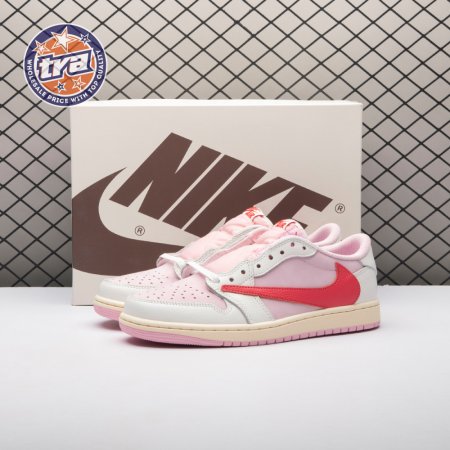 Travis Scott x Air Jordan 1 Low Shy Pink IQ7604-101 Unisex